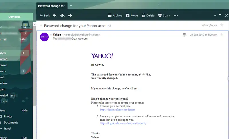 open the email message