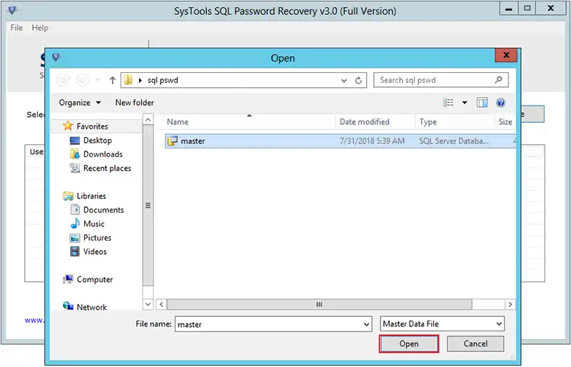 open master mdf file