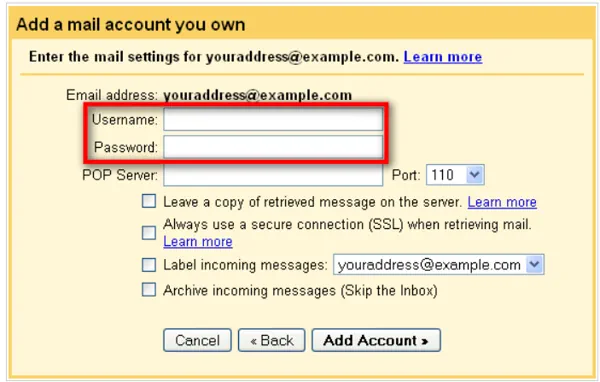 Add Cox mail details