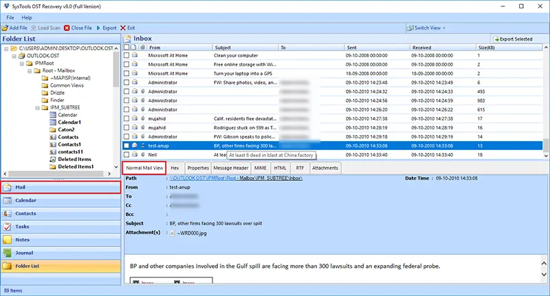 recover deleted emails from OST