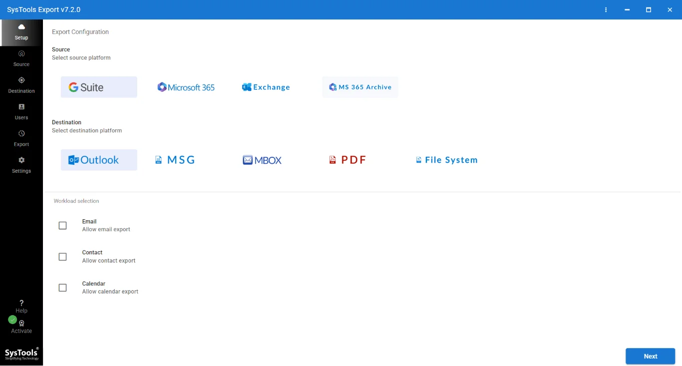 enter source and destination in your Google Takeout Alternative