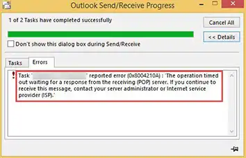 Microsoft Outlook error