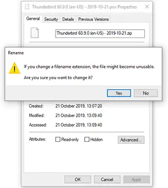 rename pcv extennion