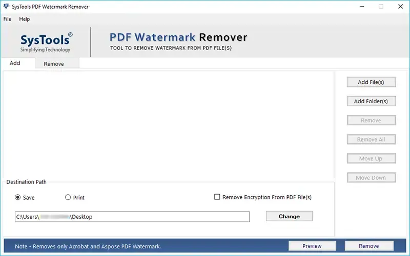 install systools pdf logo remover 