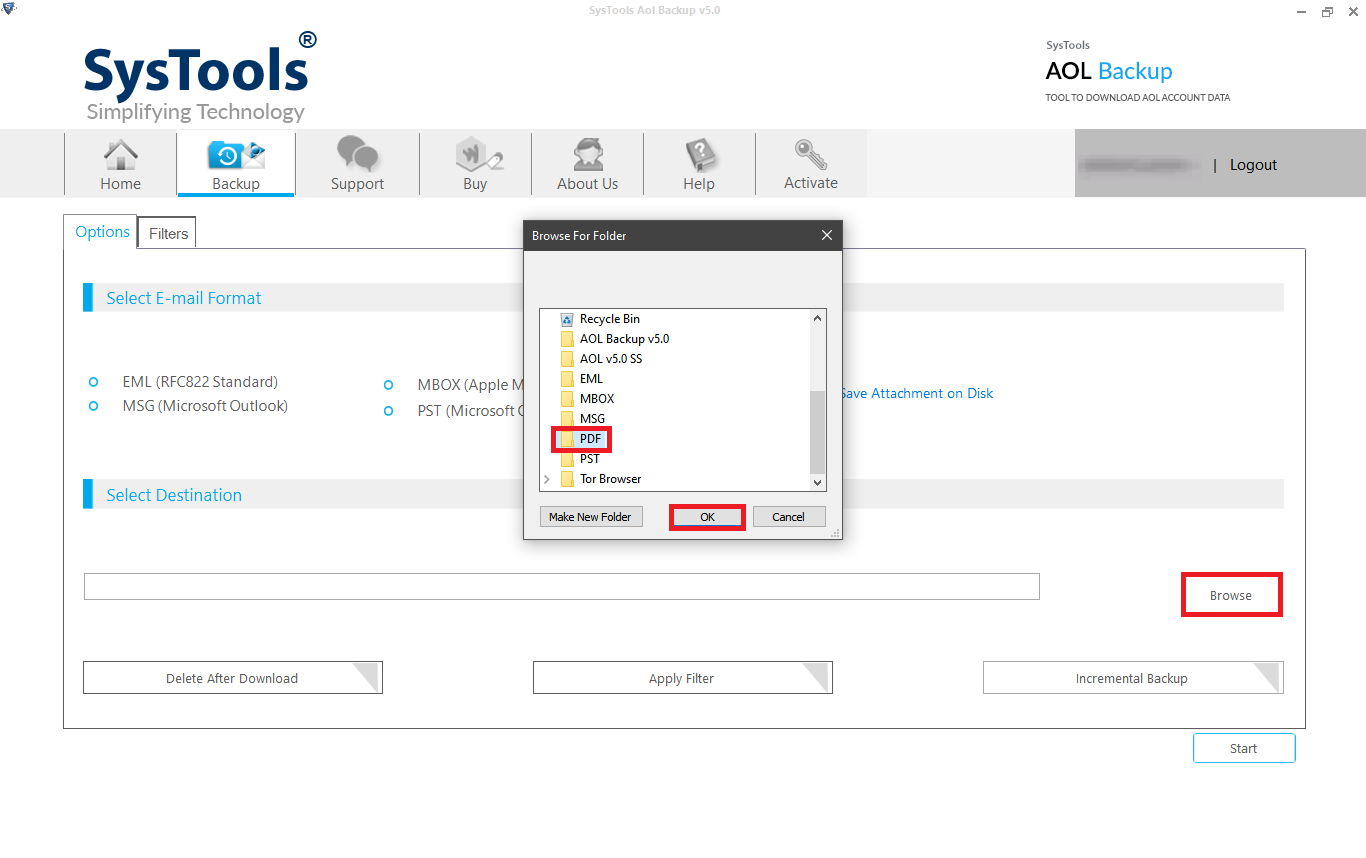 choose the the file path