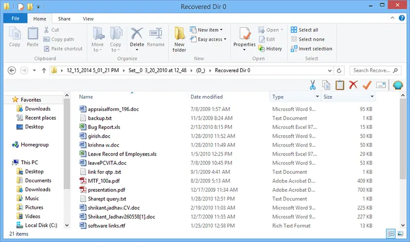 Review the Extracted BAK File