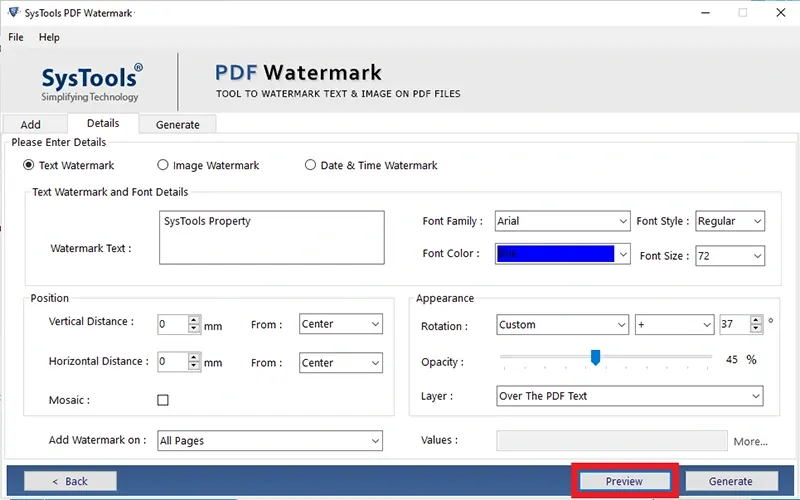 click on Generate option