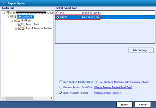 Print PST Files 