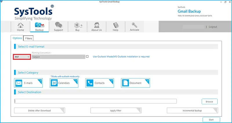 Export Gmail Emails to PST