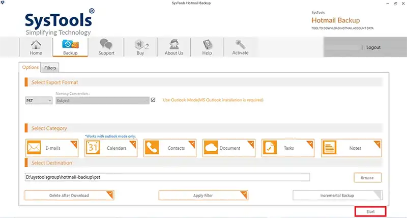 successfully export hotmail emails to pst