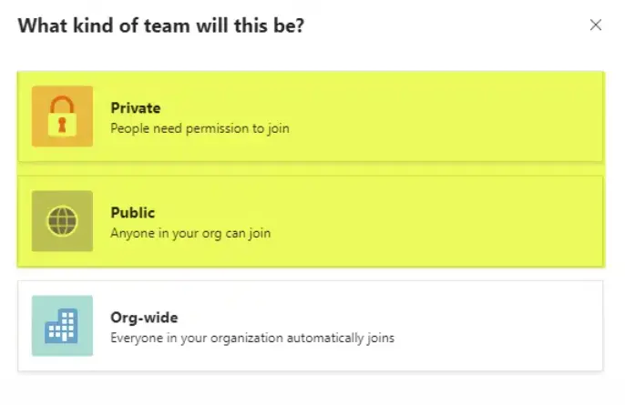 Public and Private settings