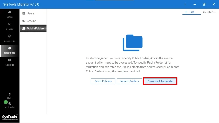 Fetch Public Folders for Migration
