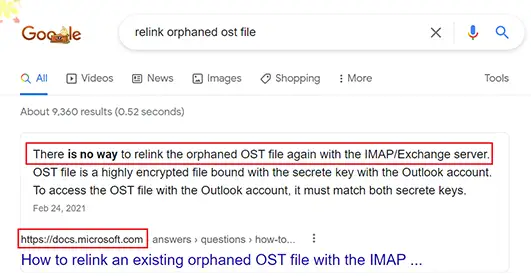 relink ost in outlook