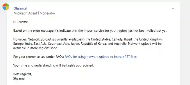 Microsoft Reply