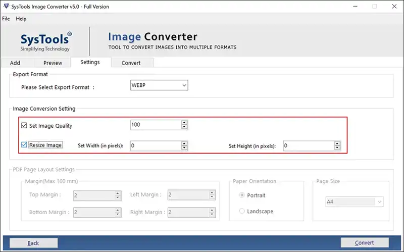 resize images