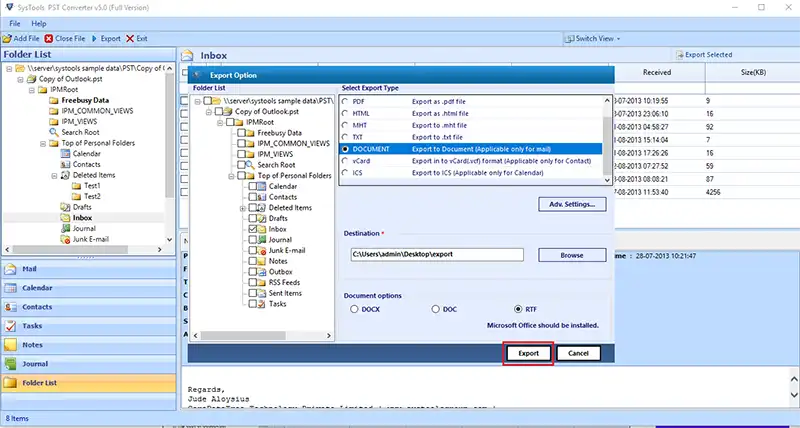 Convert Outlook Email to Word Document