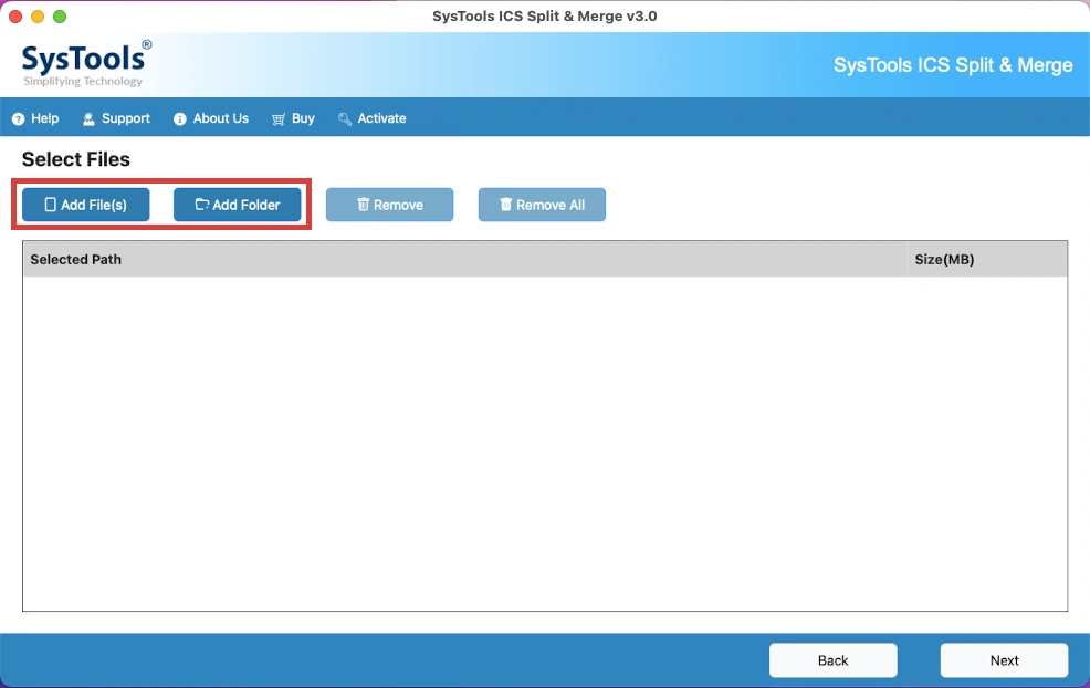 choose add file or folder option