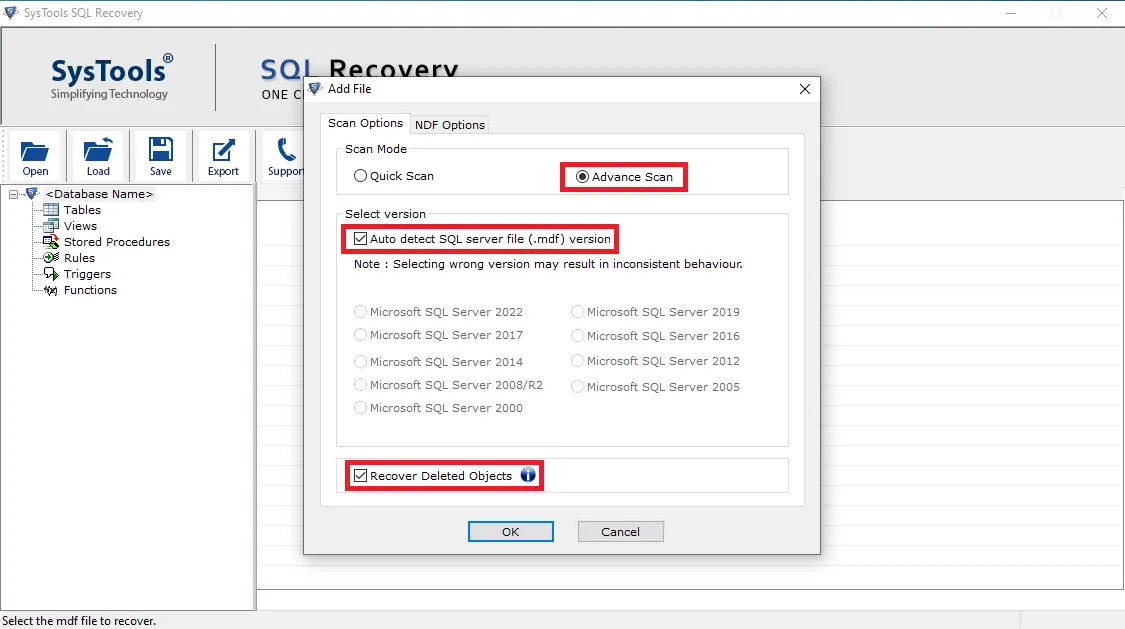 auto detect sql version