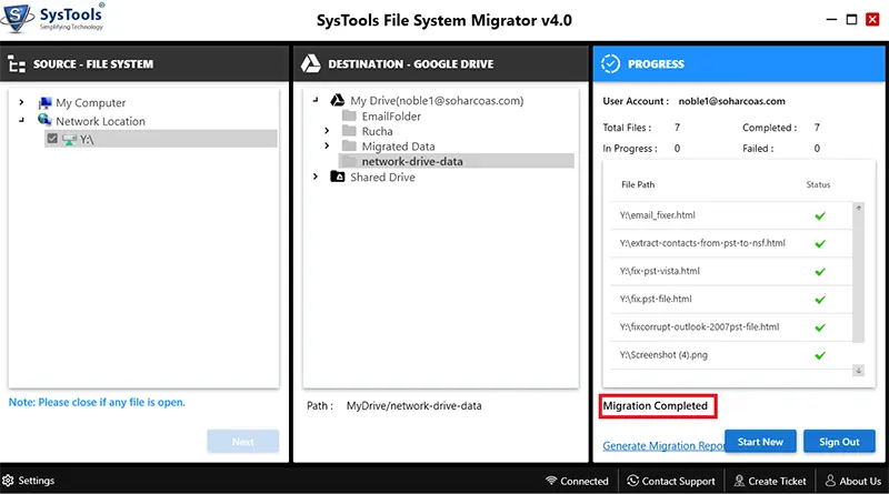 migration completed