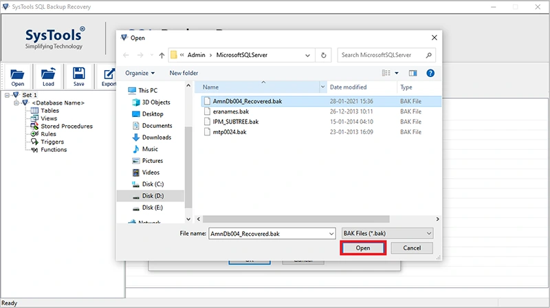 add multiple BAK files