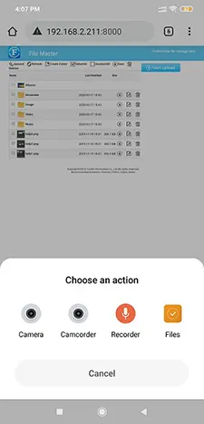 select file from android phone to copy to iPhone