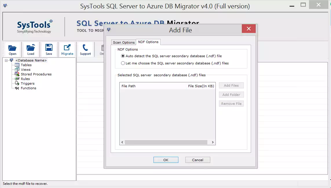migrate ndf to azure database