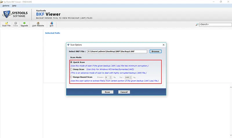 Open a .BKF file