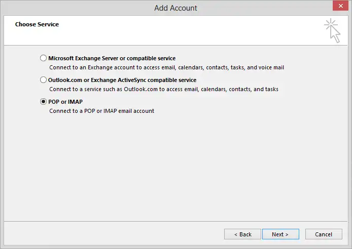 Choose Service Settings