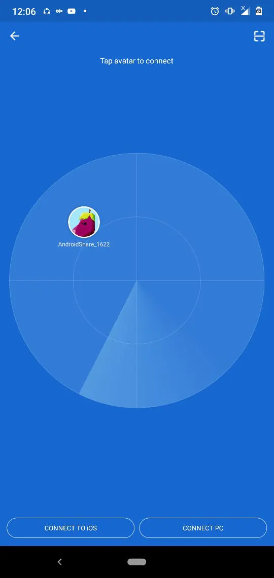 Select the device to share the file