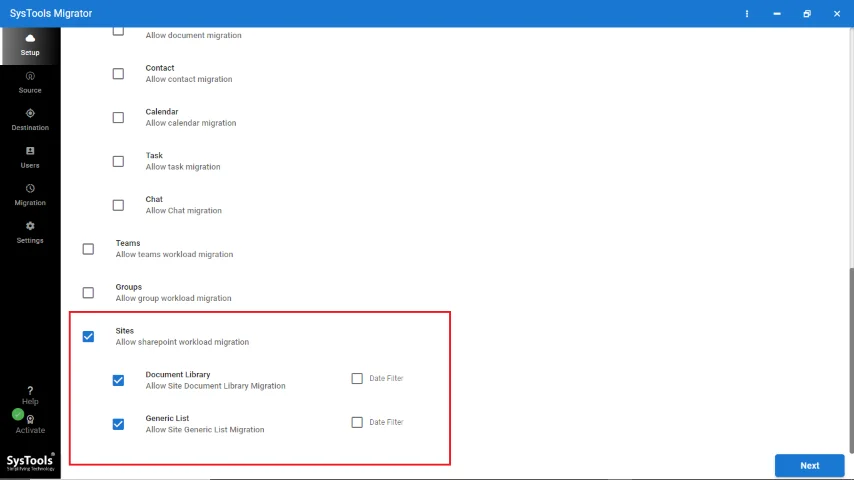 Site option