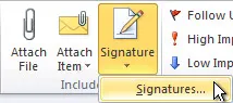 Select Signature tab