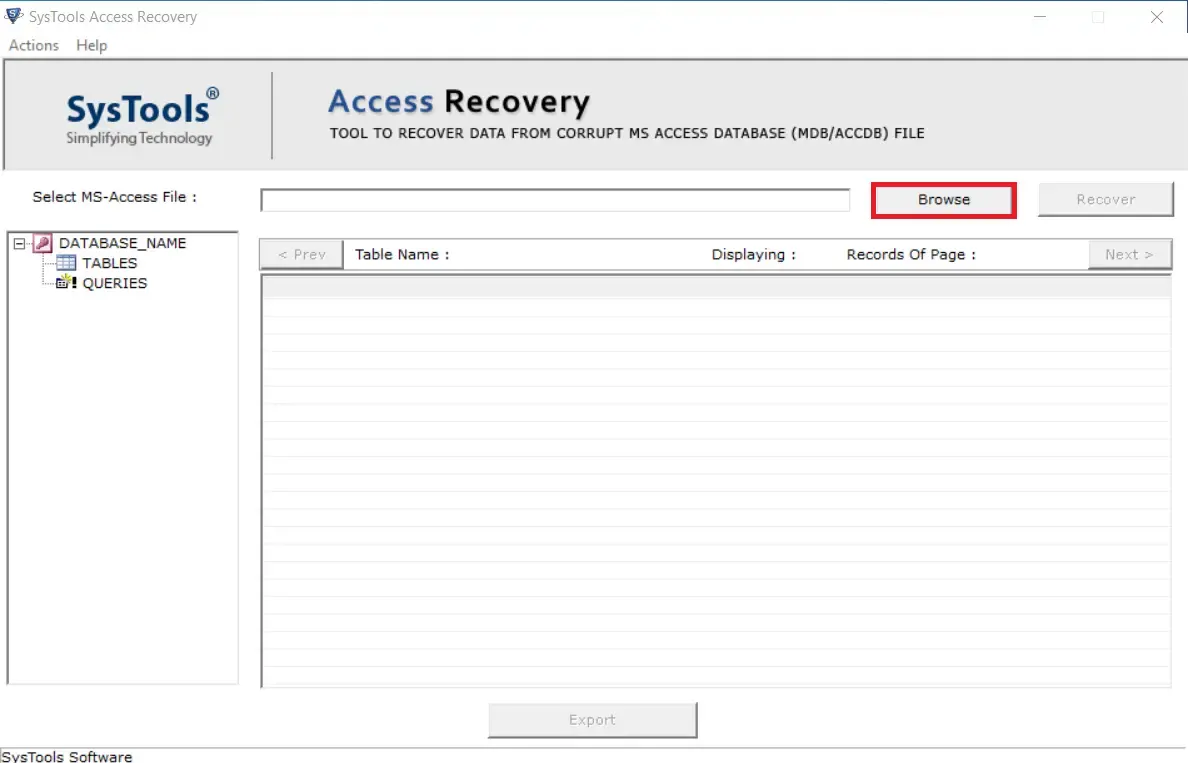 restore access database