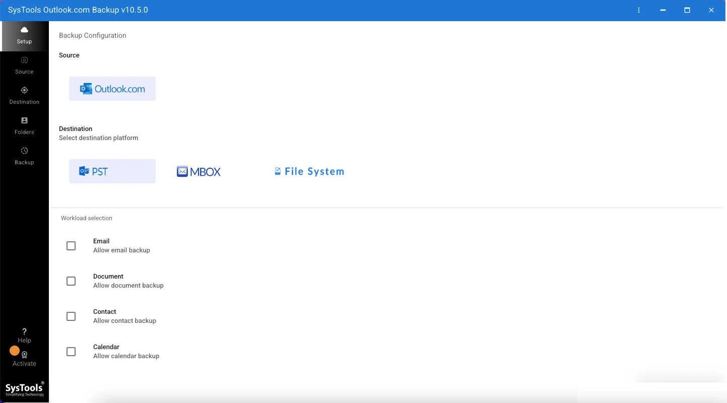 access Outlook.com backup software