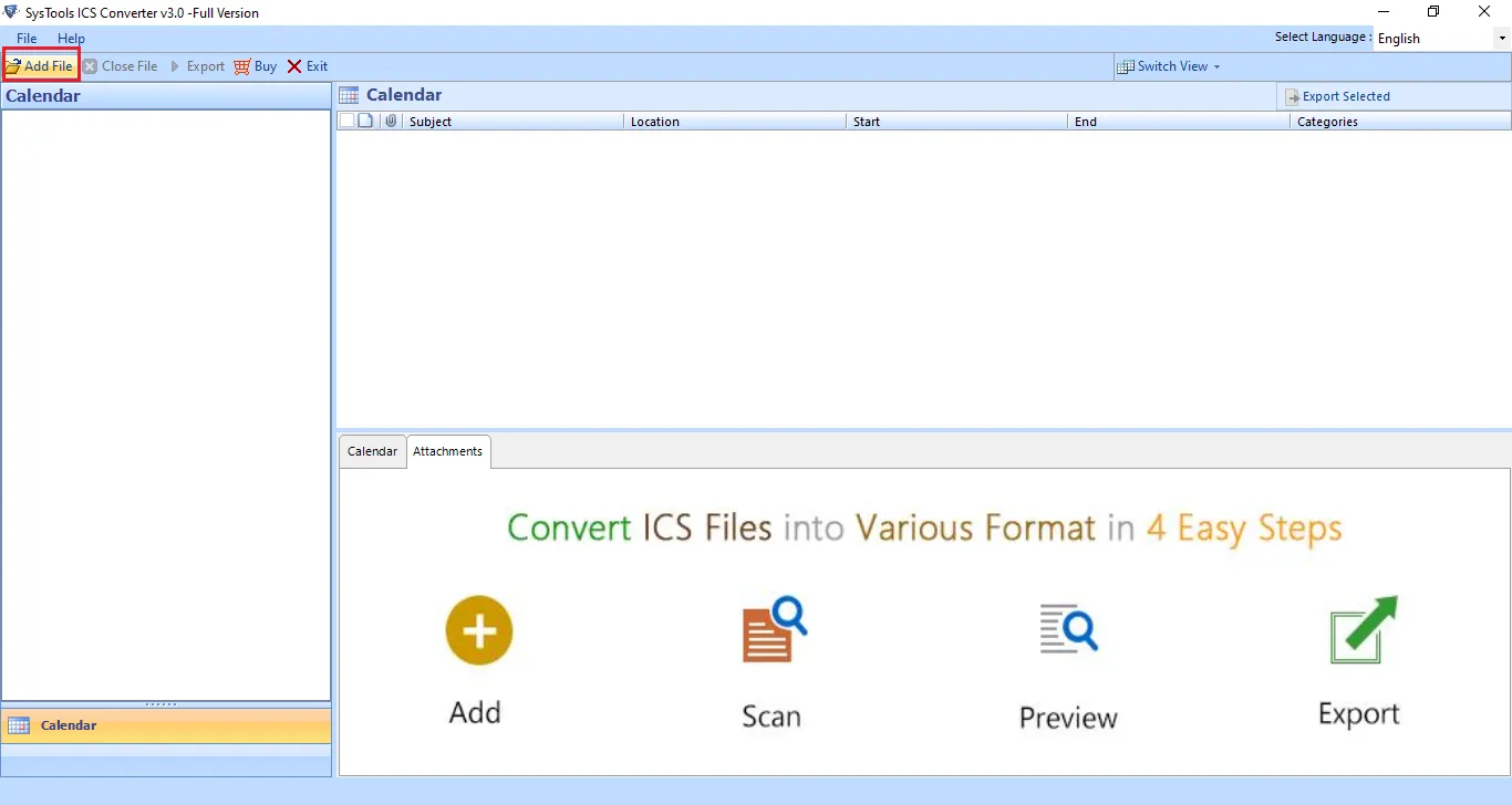click on add file button