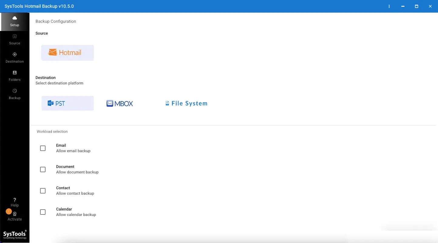 access Hotmail backup software