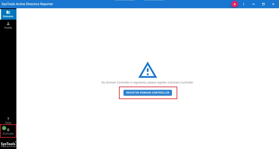 register domain controller button
