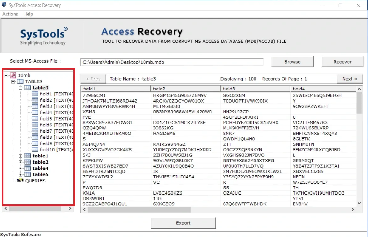 access recovery tool