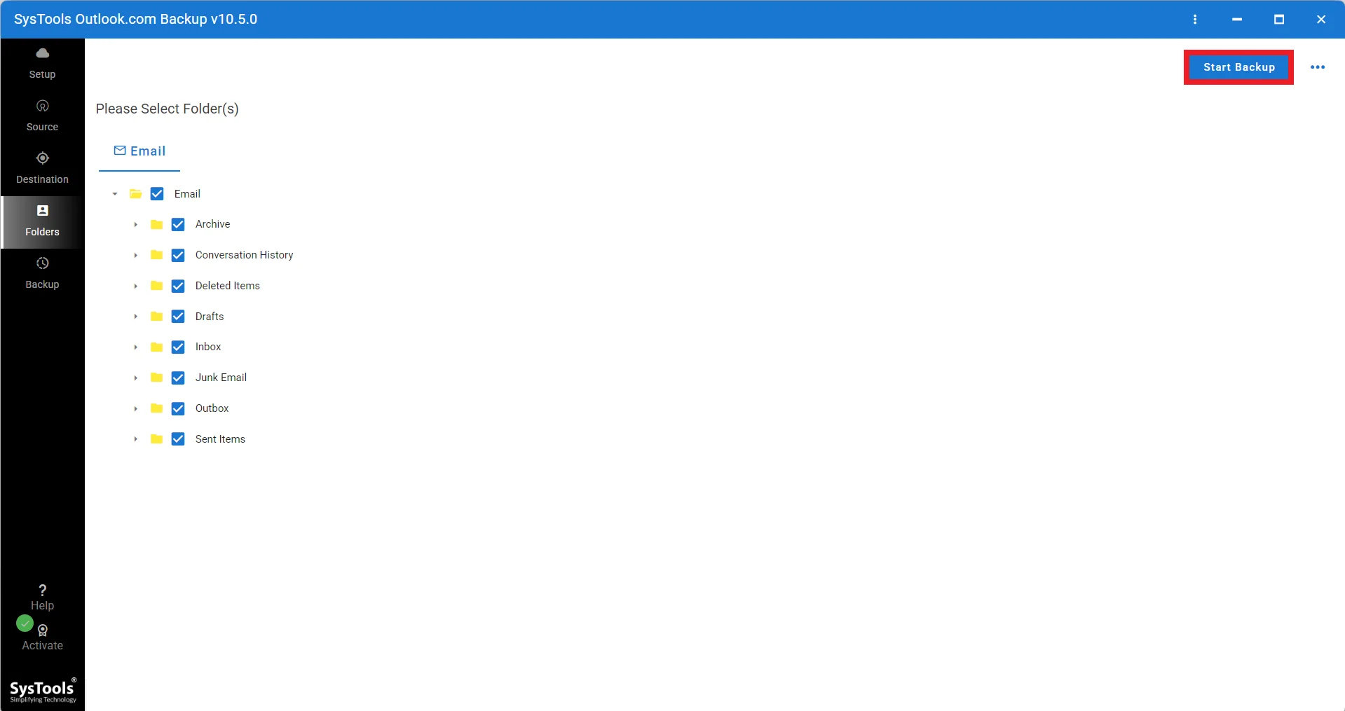 start backup