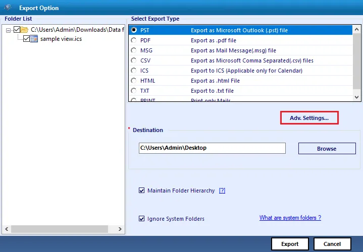 advance settings