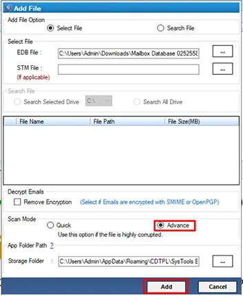 select advance scan option