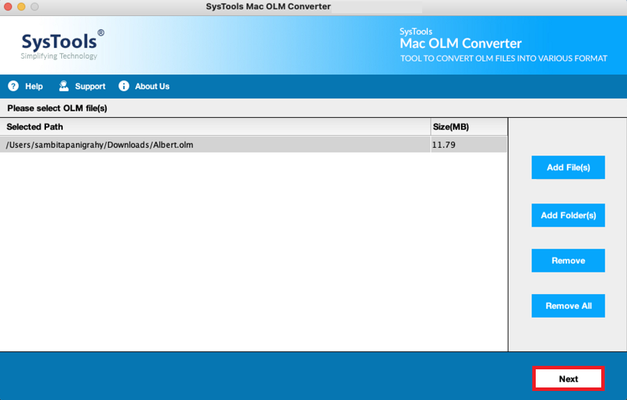 add olm files into the software