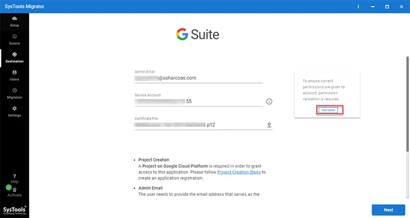 provide the credentials of both the accounts