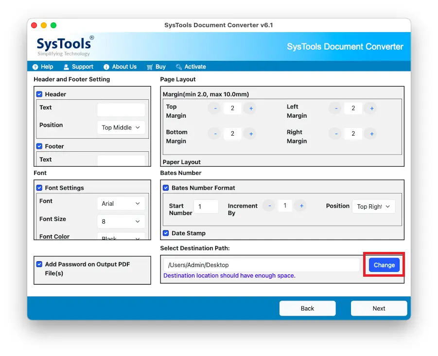select location to save file after conversion