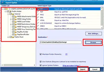 click export
