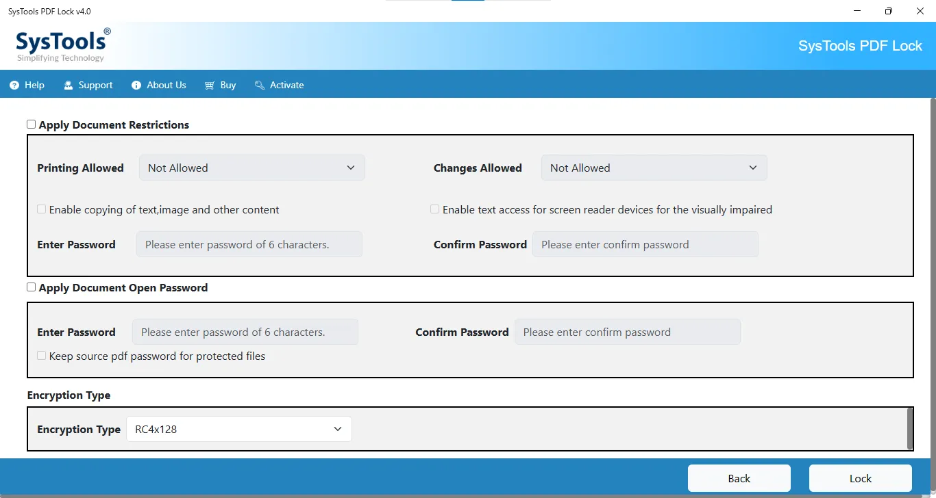 select options