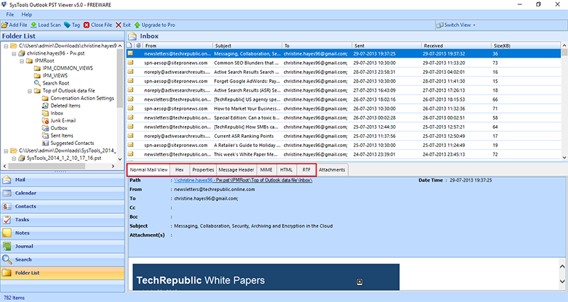 PST File Preview Modes
