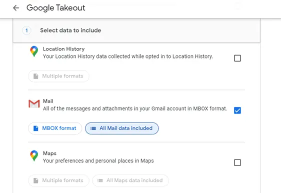 Select Mail Option