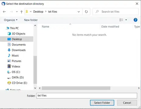 choose folder