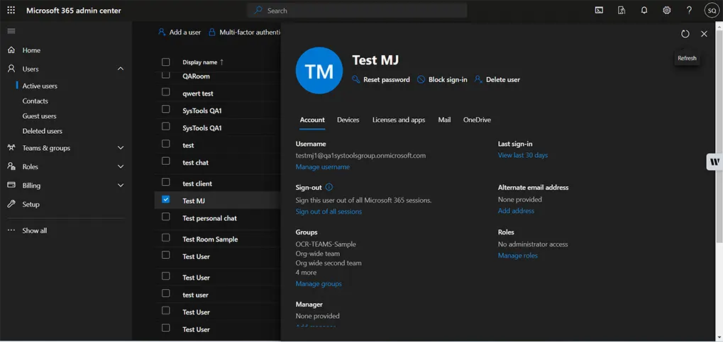 test mj account