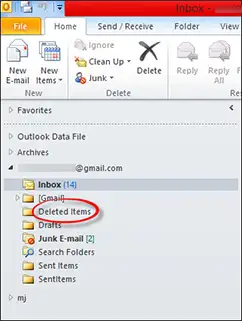 Select Deleted folder
